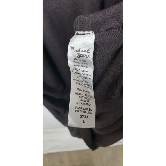 Michael Stars Dress‎ Large Brown Faux Wrap Ruched Sides Casual Workwear Classy - Picture 6 of 6